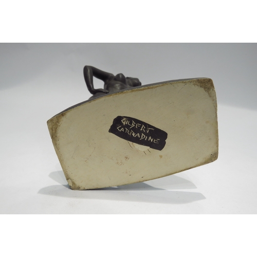 4324 - A Gilbert Carradine pottery figure of nude African female, neck restored, 31cm tall