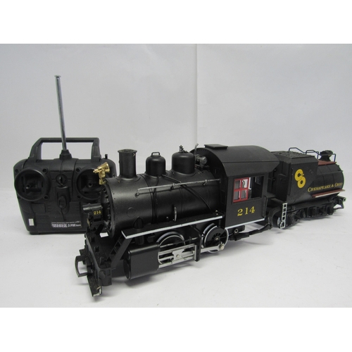 7411 - An LGB (Lehmann-Gross-Bahn) G scale garden railway 23232 Chesapeake & Ohio 0-4-0 locomotive and eigh... 