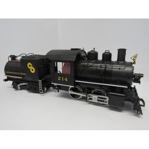 7411 - An LGB (Lehmann-Gross-Bahn) G scale garden railway 23232 Chesapeake & Ohio 0-4-0 locomotive and eigh... 