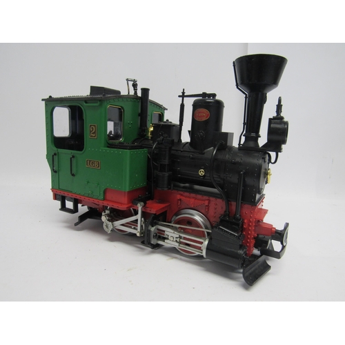 7410 - Four playworn LGB (Lehmann-Gross-Bahn) G scale garden railway 0-4-0 tank locomotives (4)