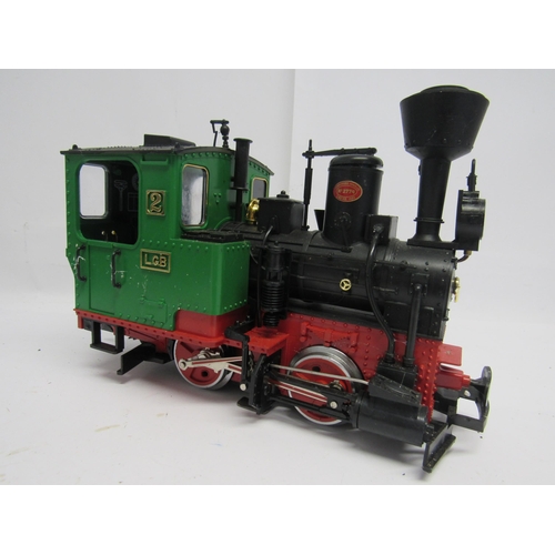 7410 - Four playworn LGB (Lehmann-Gross-Bahn) G scale garden railway 0-4-0 tank locomotives (4)