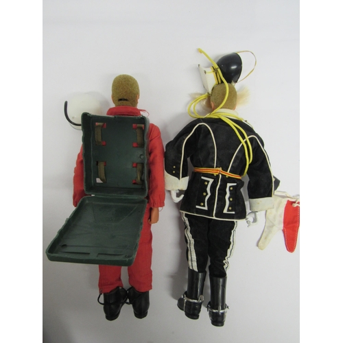 7214 - Two vintage Palitoy Action Man figures with blonde flocked hair to include 17th/21st Lancers with pl... 