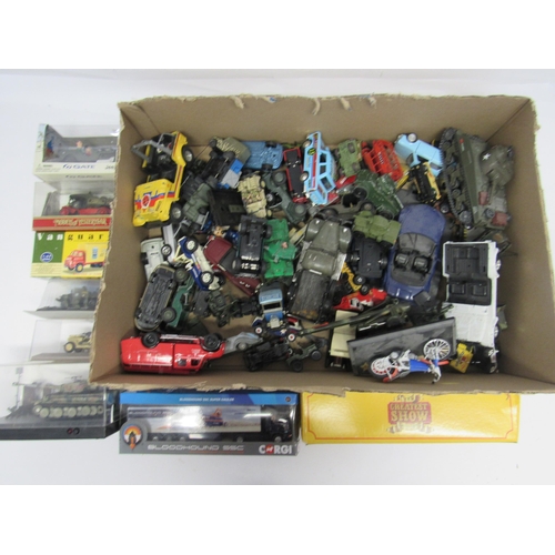 7090 - A collection of loose and playworn diecast vehicles including Dinky, Lone Star and other military it... 