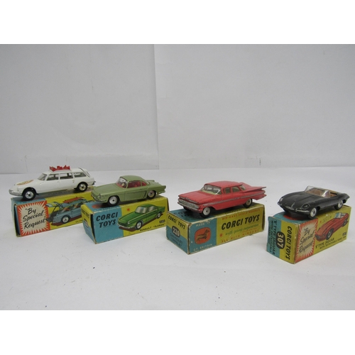 7276 - Four Corgi Toys diecast model cars, housed in original pictorial card boxes, to include 475 Citroen ... 