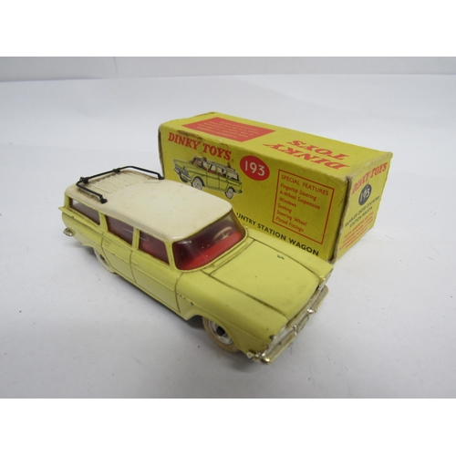 7272 - Six boxed Dinky Toys diecast vehicles to include 191 Dodge Royal Sedan in green with black flashes, ... 