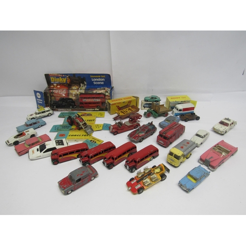 7257 - A collection of predominantly Dinky and Corgi playworn/repainted diecast vehicles including Dinky co... 