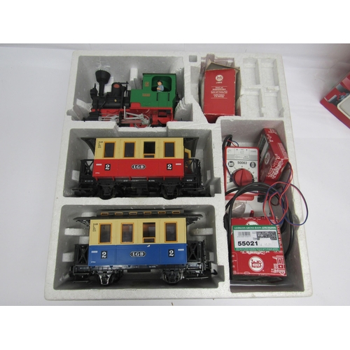 7418 - A boxed LGB (Lehmann-Gross-Bahn) G scale garden railway 78302 starter set, comprising 0-4-0 tank loc... 