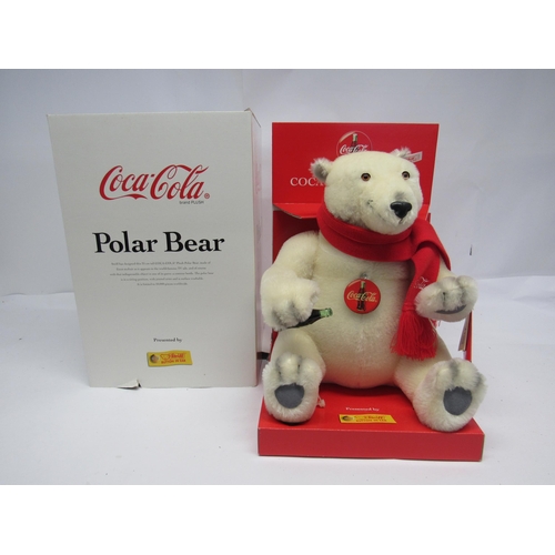 7109 - A boxed Steiff limited edition 670336 white mohair Coca-Cola polar bear with plastic eyes and nose, ... 