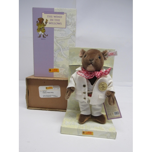 7103 - A boxed Steiff limited edition 037047 The Wind In The Willows mohair Ratty with gold coloured button... 