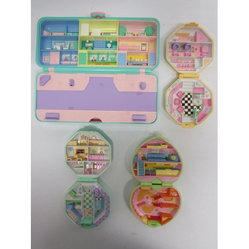 7023 - Four vintage Bluebird Toys Polly Pocket playsets to include Polly's Pony Club, Polly's School, Polly... 