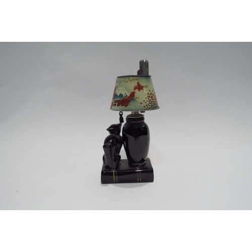 4315 - A 20th Century ceramic Japanese table lighter in the form of a cat and vase together with a selectio... 
