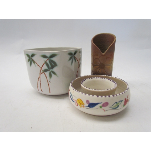 1260 - Three pieces of Poole Pottery, a planter, vase and trough (3)