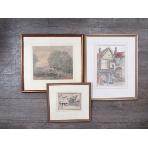 1343 - HOLMES EDWIN CORNELIUS WINTER (1851-1935) Three framed and glazed watercolours of Norwich scenes/vie... 