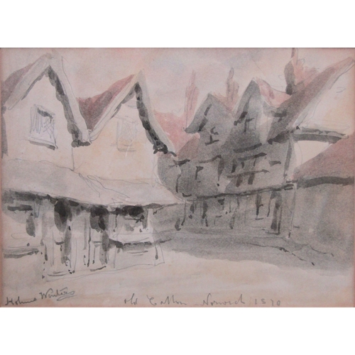 1343 - HOLMES EDWIN CORNELIUS WINTER (1851-1935) Three framed and glazed watercolours of Norwich scenes/vie... 