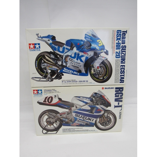 7306 - Two Tamiya Motorcycle Series 1:12 scale Suzuki motorcycle plastic model kits to include 14081 Suzuki... 