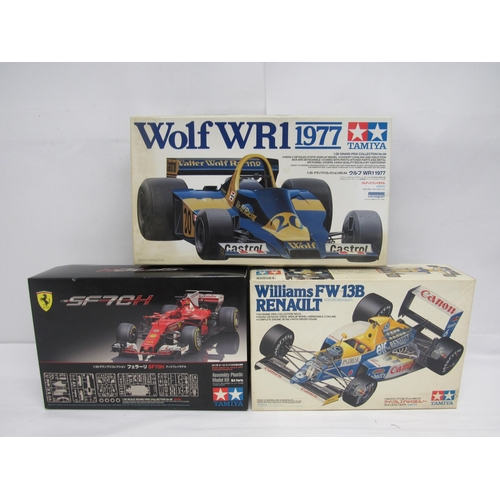 7308 - Three Tamiya 1:20 scale Formula One racing car plastic model kits to include 20025 Williams Renault ... 