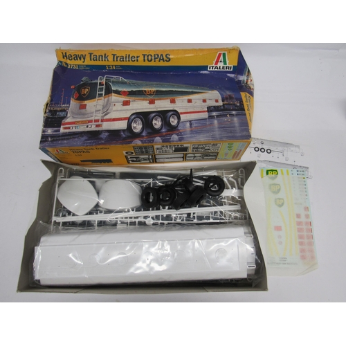 7310 - Two plastic model kits to include Italeri 1:24 scale 3731 Heavy Tank Trailer 'Topus' (box poor) and ... 