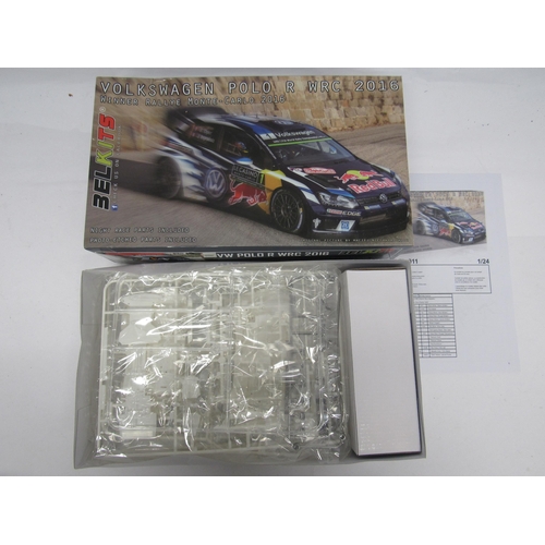 7312 - Two Belkits 1:24 scale rally racing car plastic model kits to include BEL-010 VW Polo R WRC 2015 and... 