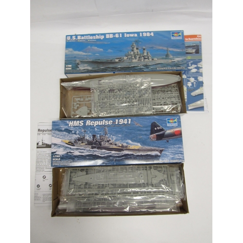 7314 - A collection of Trumpeter ship plastic model kits to include 1:350 scale 04553 USS Fort Worth LCS-3 ... 