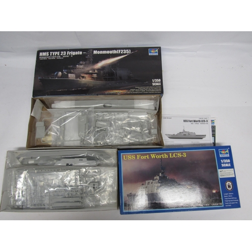 7314 - A collection of Trumpeter ship plastic model kits to include 1:350 scale 04553 USS Fort Worth LCS-3 ... 