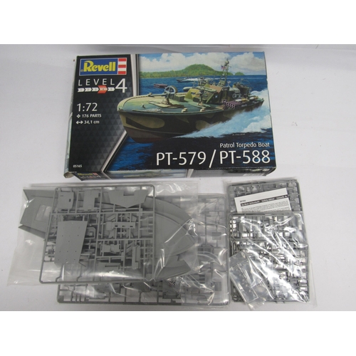 7322 - Four assorted ship plastic model kits to include Revell 1:72 scale 05165 Patrol Torpedo Boat PT-579/... 