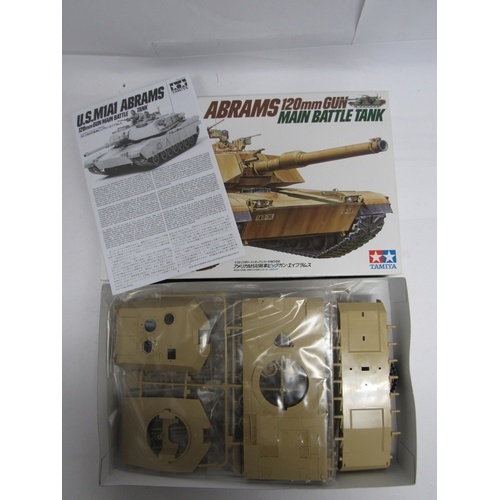 7315 - Four Tamiya Military Miniature Series 1:35 scale plastic model kits to include 35269 M1A2 Abrams Ope... 