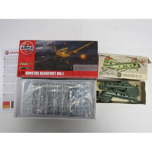 7325 - Seven Airfix military aircraft plastic model kits to include 1:48 scale A09187 Supermarine Walrus Mk... 