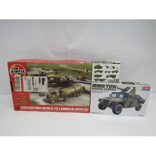 7327 - Three military plastic model kits to include Academy 1:35 scale 13250 M966 TOW Missile Carrier, Airf... 