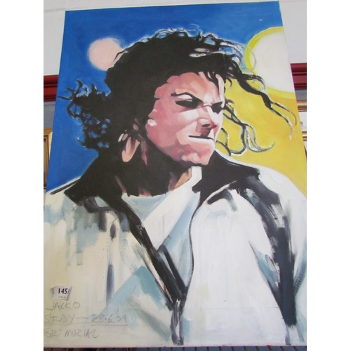 1354 - An oil on canvas of Michael Jackson, 