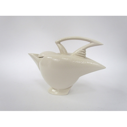 7089 - ANTHONY THEAKSTON (b.1965) A studio pottery tea pot in the form of a stylised bird with white glaze.... 