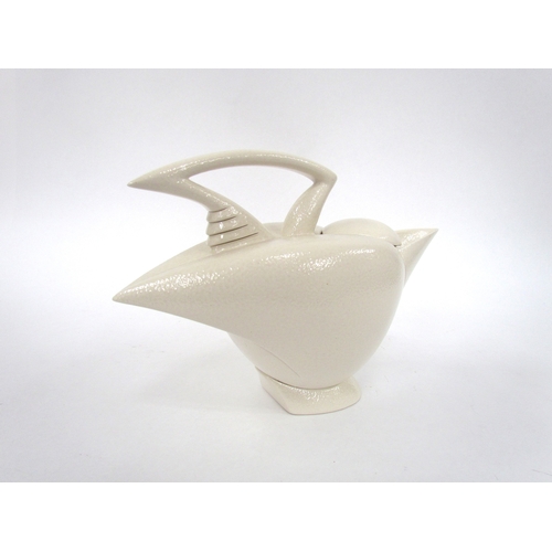 7089 - ANTHONY THEAKSTON (b.1965) A studio pottery tea pot in the form of a stylised bird with white glaze.... 