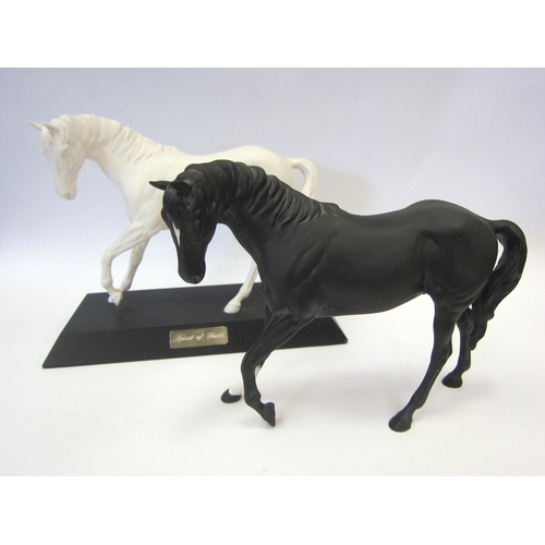 8075 - A Beswick Black Beauty in black matt, model no. 2466, together with a Beswick 