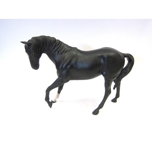 8078 - A Beswick Black Beauty in black matt, model no. 2466