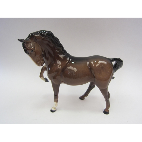 8090 - A Beswick Horse (head tucked, leg up) in brown gloss, model no. 1549   (C)