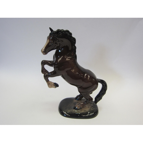 8091 - A Beswick Welsh Cob rearing in brown gloss, model no. 1014