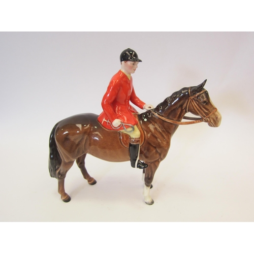 8120 - A Beswick figure of a Huntsman with brown gloss horse, model no. 1501