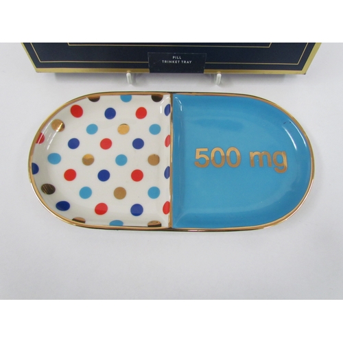 7578 - A boxed Jonathan Adler ceramic 'Pill' trinket tray. 23.7cm x 12.2cm   (C)