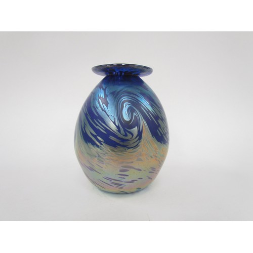 7160 - A studio glass vase by Peter St Clair, signed to base and dated, 14cm high