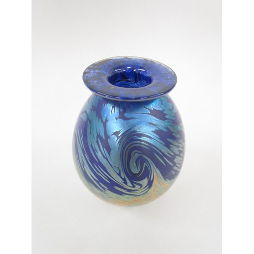 7160 - A studio glass vase by Peter St Clair, signed to base and dated, 14cm high