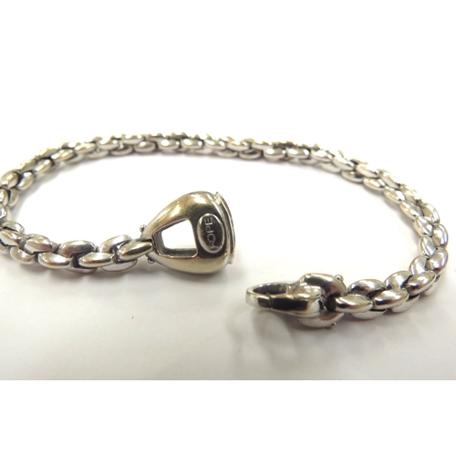 9042 - A FOPE designer bracelet with diamond set clasp, 19cm long, unmarked, 14g