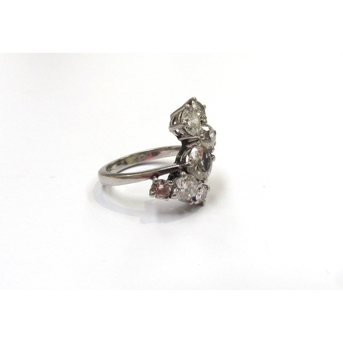 9138 - A platinum diamond cluster ring, comprising of eight diamonds with a total weight of 3.5ct approx. S... 