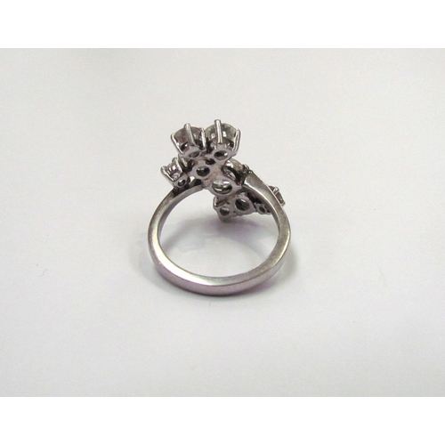 9138 - A platinum diamond cluster ring, comprising of eight diamonds with a total weight of 3.5ct approx. S... 