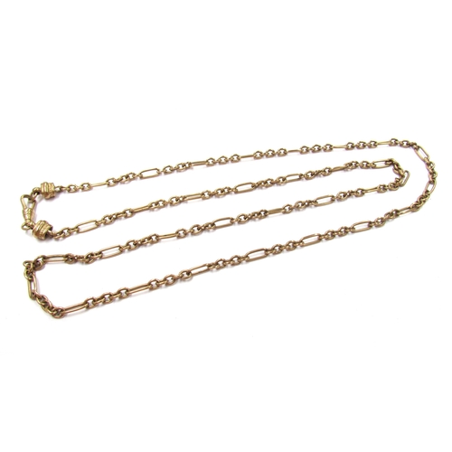 9234 - A 9ct gold fancy link chain, 74cm long, 23.2g