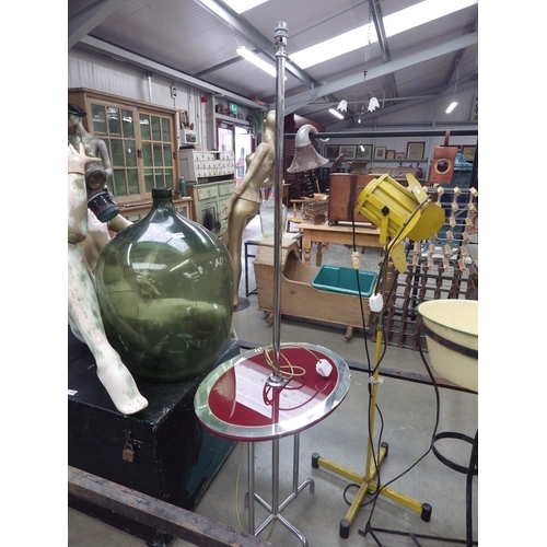 2252 - A mid 20th Century chrome standard lamp with mirror centre table   (R) £40