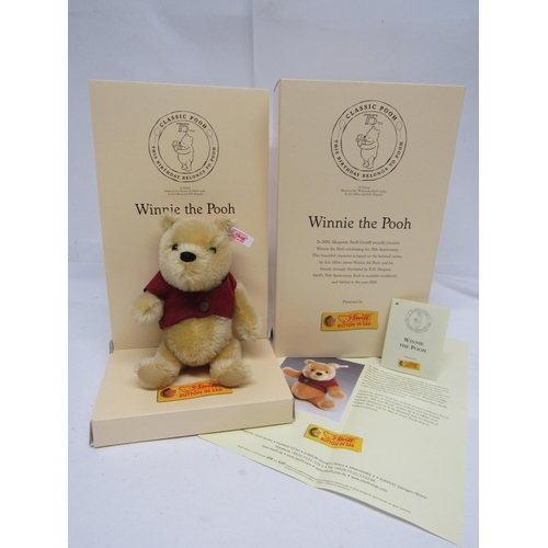 7110 - A boxed Steiff limited edition 680090 75th Anniversary Winnie The Pooh articulated mohair teddy bear... 