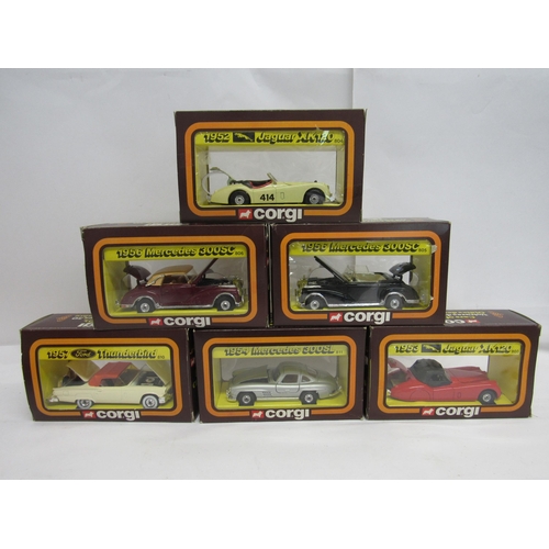 7279 - A group of six boxed Corgi 50's Classics diecast model cars to include 804 1952 Jaguar XK120, 806 19... 