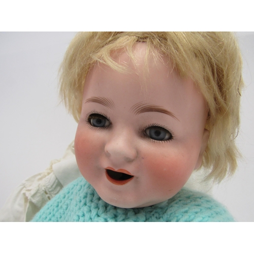 7121 - A Porzellanfabrik Burggrub 'Das Lachende Baby' (The Laughing Baby) bisque head doll with blonde wig,... 