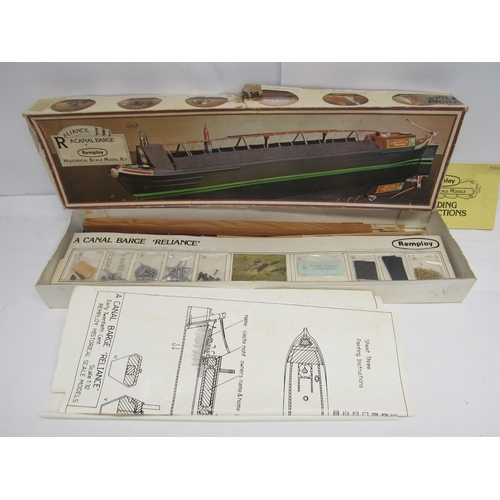 7320 - A boxed Reliance canal barge wooden model kit by Remploy (contents unchecked)