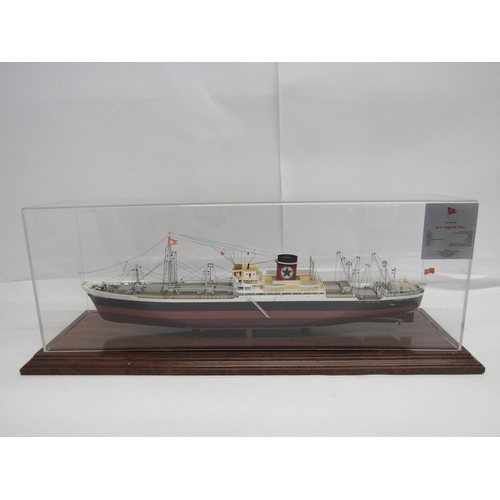 7301 - A Blue Star Line 'M.V. English Star' scale model by Classic Ship Models & Engineering, housed in per... 