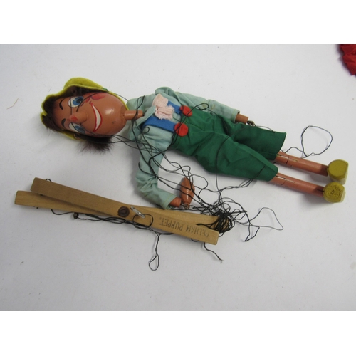 7158 - Two Pelham Puppets marionettes; Pinocchio early type with elongated head and pointed nose and Fritzi... 